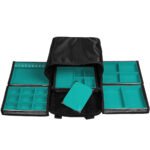 Bolsa Mini com 5 Bandejas para joias bijuteria Turquesa Aberta Kratos Embalagens
