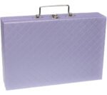 Maleta Media Simples Porta Joias Lilas com Cinza Fechada Kratos Embalagens
