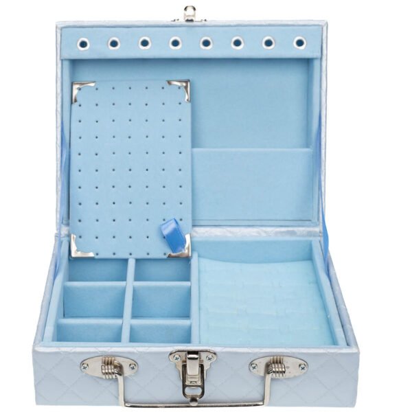 Maleta Mini Porta Joias Azul Claro com Azul Claro Kratos Embalagens