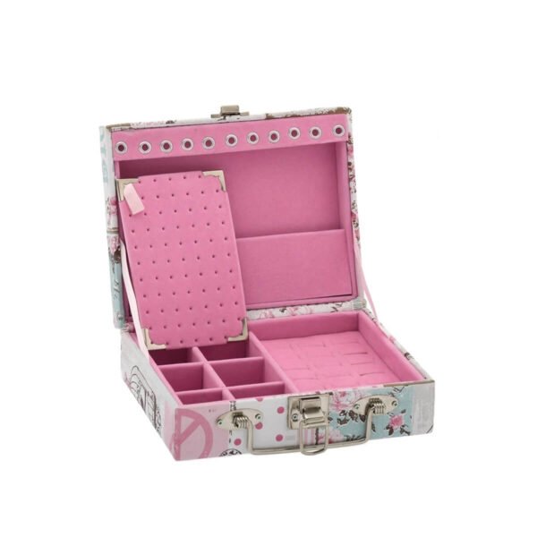 Maleta Mini Porta Joias HappyDay com Rosa Claro Kratos Embalagens
